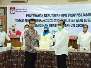KPU Resmi Tetapkan 3 Paslon di Pilgub Jambi, Termasuk Petahana