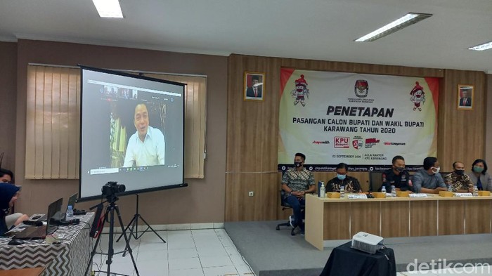 Penetapan pasangan calon Pilbup Karawang dilakukan secara virtual