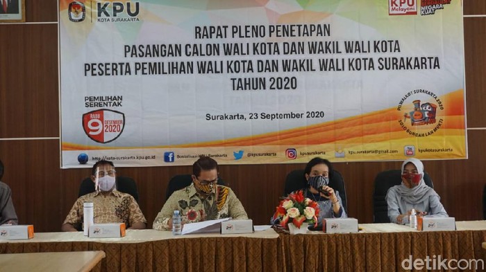 Penetapan paslon peserta Pilkada Solo, Rabu (23/9/2020).