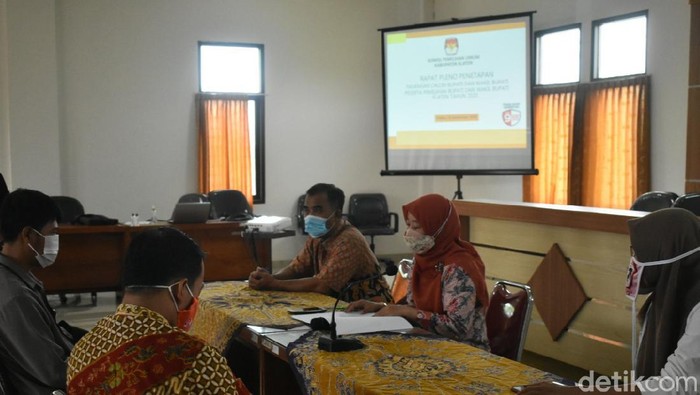 Rapat pleno penetapan paslon Pilkada Klaten di kantor KPU Klaten, Rabu (23/9/2020)