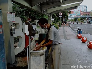 Potret Wastafel Portable di Surabaya, yang Digunakan dan Terabaikan
