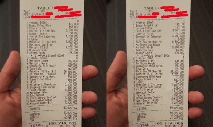5 Orang Ini Habiskan Jutaan hingga Miliaran Rupiah Untuk Makan di Resto 5 Orang Ini Habiskan Jutaan hingga Miliaran Rupiah Untuk Makan di Resto