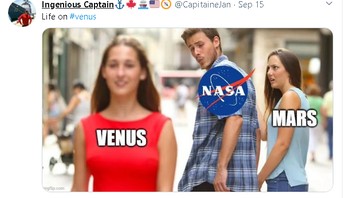 NASA mulai berubah haluan ke Venus nih, bukan lagi ke Mars. Foto: Twitter/@CapitaineJan