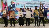 Tiga Paslon Ambil Nomor Urut Pilbup Tuban, Begini Ekspresinya