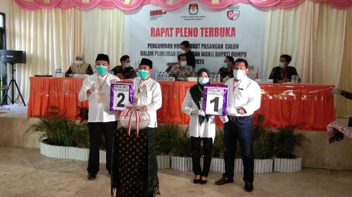 Pengundian nomor urut di Pilbup Dompu. (Foto: Faruk/detikcom)