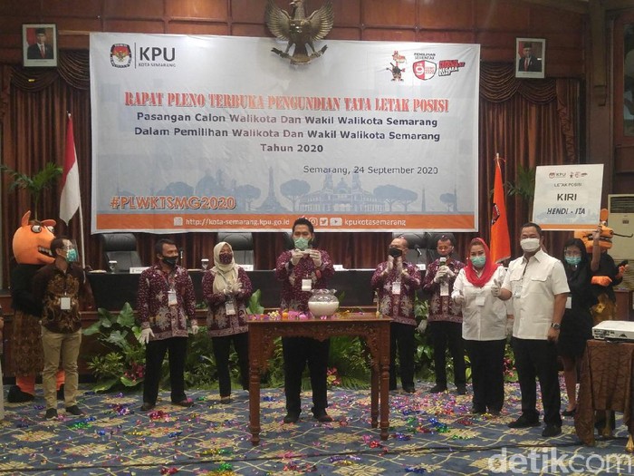 Pengundian nomor urut Pilkada Kota Semarang, Kamis (24/9/2020).