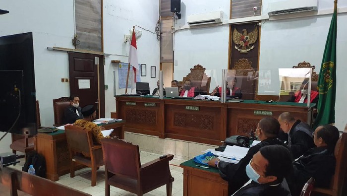 Saksi, Husein Shahab, ketika bersaksi di sidang kasus Ruslan Buton di PN Jaksel, Kamis (24/9/2020).