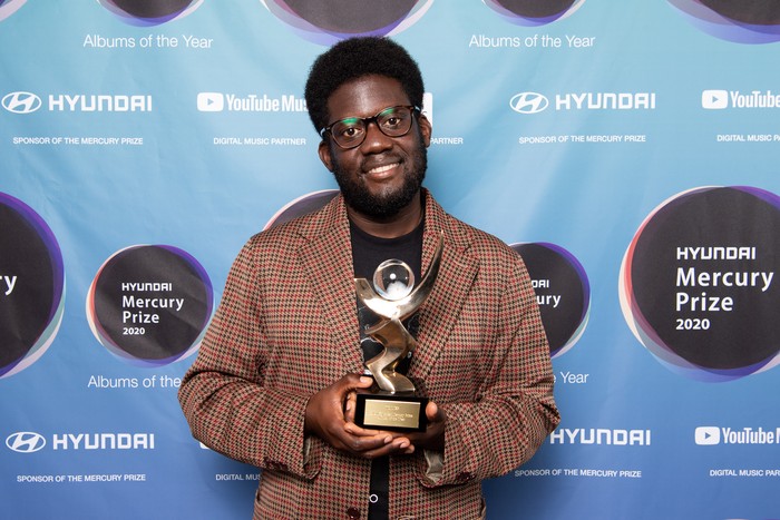 LONDON, ENGLAND - SEPTEMBER 24: Michael Kiwanuka winner of the Hyundai Mercury Prize 2020 ‘Album of the Year’ at Langham Hotel on September 24, 2020 in London, England. (Photo by Jeff Spicer/Getty Images for Hyundai Mercury Prize)
