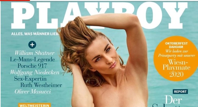 Inilah penampilan Elena saat tampil untuk majalah dewasa tersebut. Elena tampil topless di majalah Playboy Jerman untuk edisi September.  Foto: dok. Playboy