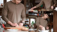 Dalam dramanya Crash Landing On You, ia berperan sebagai tentara Korea Utara. Di sana ia merupakan sosok yang tegas namun lembut. Ada beberapa adegan yang menampilkan dirinya memasak. Foto: Hyun Bin SNS