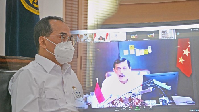 Menteri Perhubungan (Menhub) Budi Karya Sumadi dalam Konferensi Bersama dengan Kementerian Keuangan secara virtual di Jakarta, Kamis (24/9).