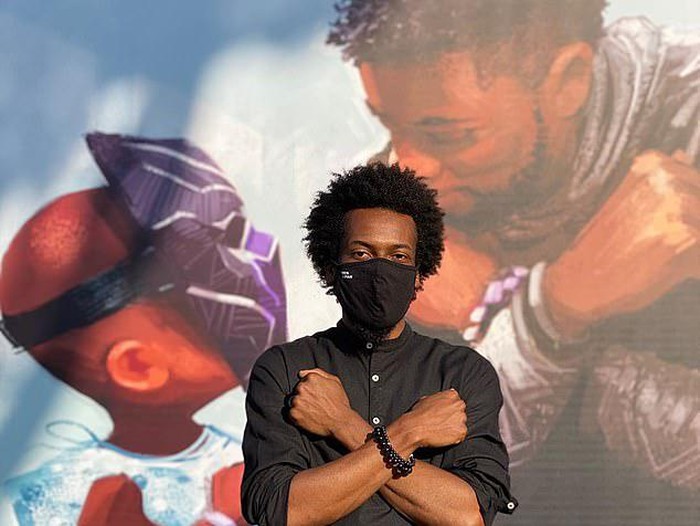 Mural Chadwick Boseman di Anaheim, California