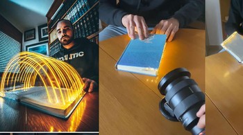 Manfaatkan buku di rumah dan lampu LED, bikin foto long exposure. Foto: doc. Jordi Koalitic via Bored Panda