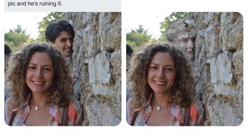 Ketika ingin teman yang photobombed dihilangkan. Foto: James Fridman