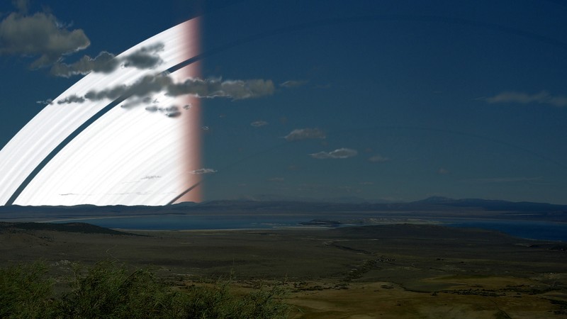 Bumi dengan cincin Saturnus