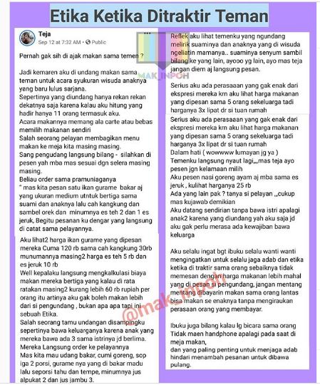 Begini Etika yang Harus Diterapkan saat Ditraktir Makan oleh Teman