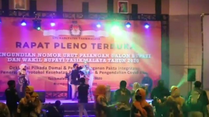 Heboh video dangdutan berlatar spanduk rapat pleno KPU Tasikmalaya