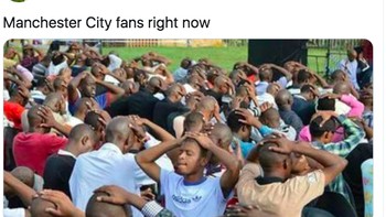Para fans Manchester City saat ini. Foto: Twitter