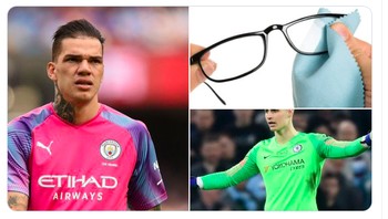 Netizen bingung, ini Ederson apa Kepa ya yang menjaga gawang City? Kok jelek banget. Foto: Twitter
