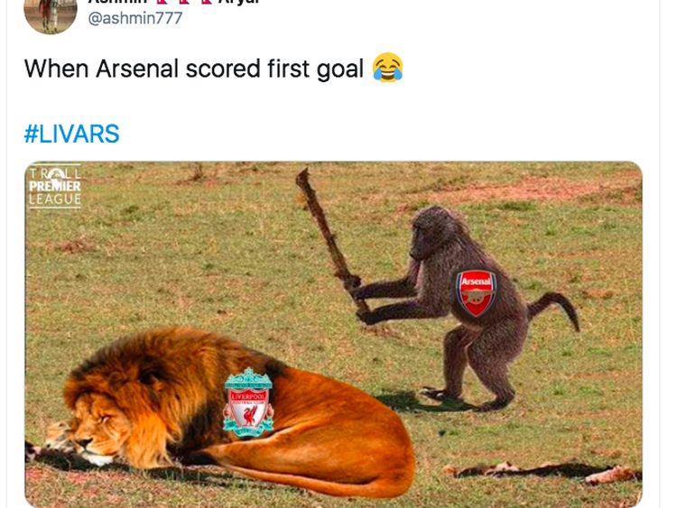 Meme Arsenal Dihajar Liverpool