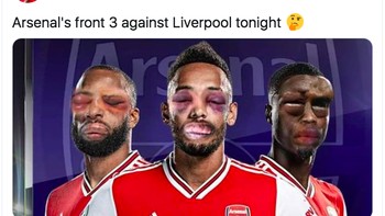 Sektor depan Arsenal tidak dapat berbuat banyak melawan Liverpool. Foto: istimewa