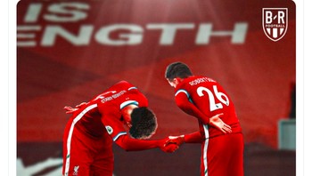 Kerja sama Andy Robertson dan Trent Arnold berbuah manis. Foto: istimewa