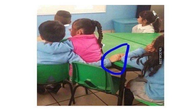 Sudah selingkuh sejak dini nih.. jangan dicontoh ya.. Foto: 1cak.com