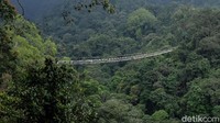 Suspension bridge ini menjadi salah satu objek wisata yang ikonik di Sukabumi,.