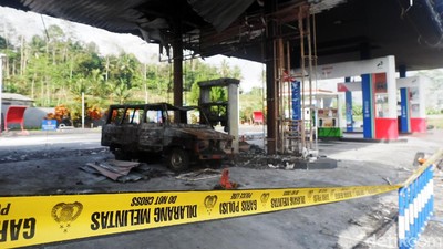 SPBU Sawangan di Wonosobo Hangus Terbakar