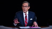 Debat perdana capres AS dimoderatori oleh Chris Wallace dari Fox News. AP/Olivier Douliery  