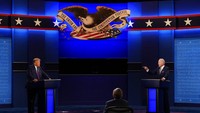 Debat pertama capres AS juga berlangsung panas. Joe Biden menyebut Trump pembohong dan menyuruhnya untuk diam. Ucapan itu dilontarkan Biden saat kedua capres adu mulut dalam awal yang tidak menyenangkan untuk debat televisi pertama mereka. AP Photo/Patrick Semansky  
