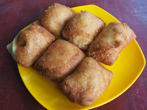 Odading, a traditional cake from Bandung, Indonesia. Made from wheat flour.