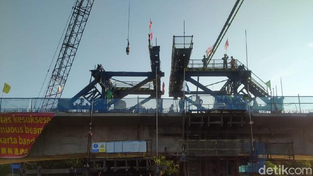 Jembatan di proyek kereta cepat Jakarta-Bandung