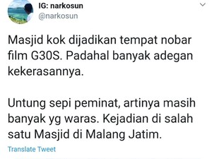 Viral Masjid di Malang Jadi Tempat Nobar Film G30S/PKI