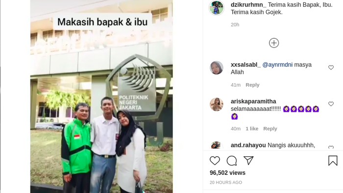Bangganya Putra Driver Ojol Dapat Beasiswa Kuliah Teknik Mesin
