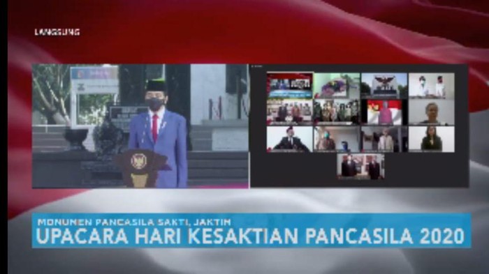 Jokowi pimpin upacara Hari Kesaktian Pancasila (Foto: tangkapan layar YouTube Sekretariat Presiden)
