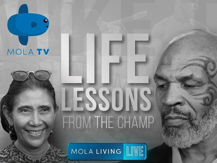 Mike Tyson bincang-bincang dengan Susi Pudjiastuti di Mola TV.