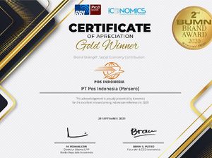 Pos Indonesia Raih Penghargaan di Ajang BUMN Brand Award 2020