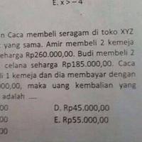 Di akhir soal matematika ini tiba-tiba saja muncul nama baru, yaitu Sudin. Padahal nama Sudin tidak dijelaskan sebelumnya. Jadi Sudin ini siapa? Foto: 1cak.com