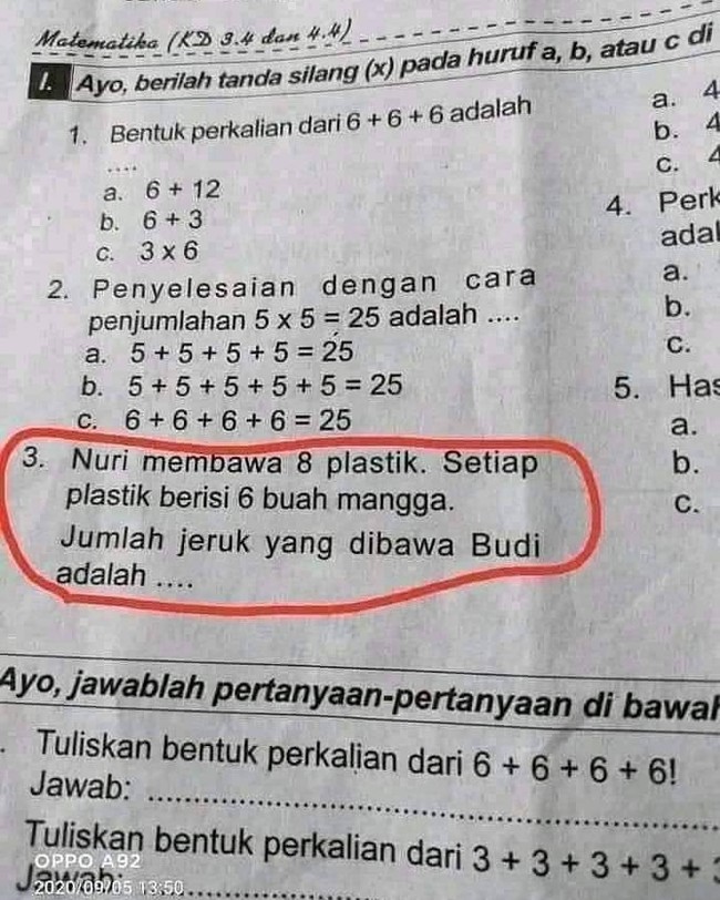 Kalau nama dan buahnya berbeda dari yang diinfokan, bagaimana nih menjawabnya? Jawab menurut keyakinan masing-masing saja kali ya.. Foto: Instagram/@62dagelan