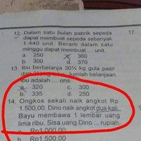 Lagi-lagi ada nama tak dikenal yang tiba-tiba muncul di dalam soal. Dari Dino tiba-tiba menjadi Bayu. Apakah Dino dan Bayu adalah orang yang sama? Foto: Twitter/@eMbahNyutz