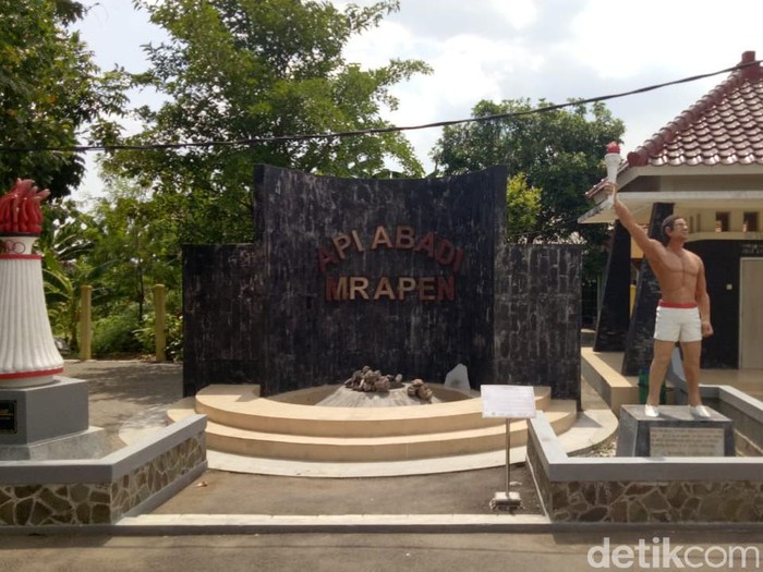 Api abadi Mrapen padam. Kepala Desa Manggarmas Achmad Mufid menyebut api abadi Mrapen itu padam sudah sepekan lalu. Foto diambil Jumat (2/10/2020)