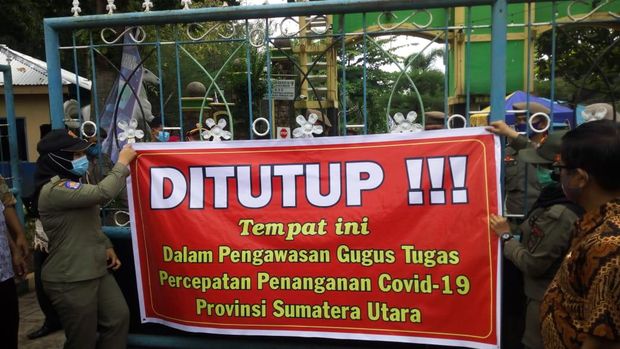 Kolam renang viral ada party saat pandemi di Sumut ditutup (Datuk Haris-detikcom)
