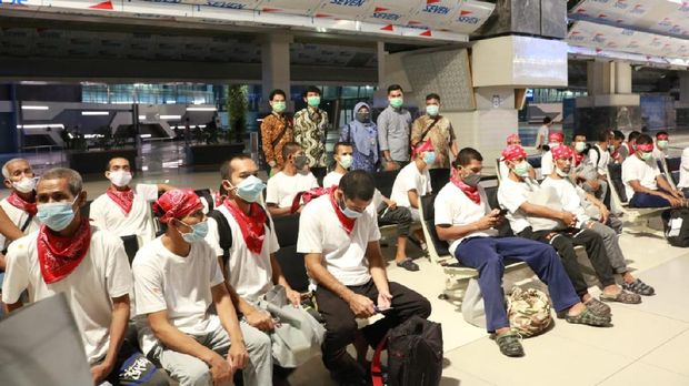 Sebanyak 51 nelayan Aceh yang mendapat pengampunan dari Raja Thailand sudah tiba di Jakarta (dok Humas BPPA)