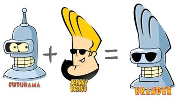 Bender dari Futurama dan Johnny Bravo digabungkan menjadi Brander. Foto: Dino Tomic