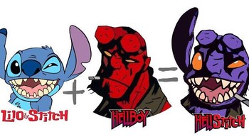 Stitch dan Hellboy versi komik bergabung menjadi Hellstitch. Foto: Dino Tomic