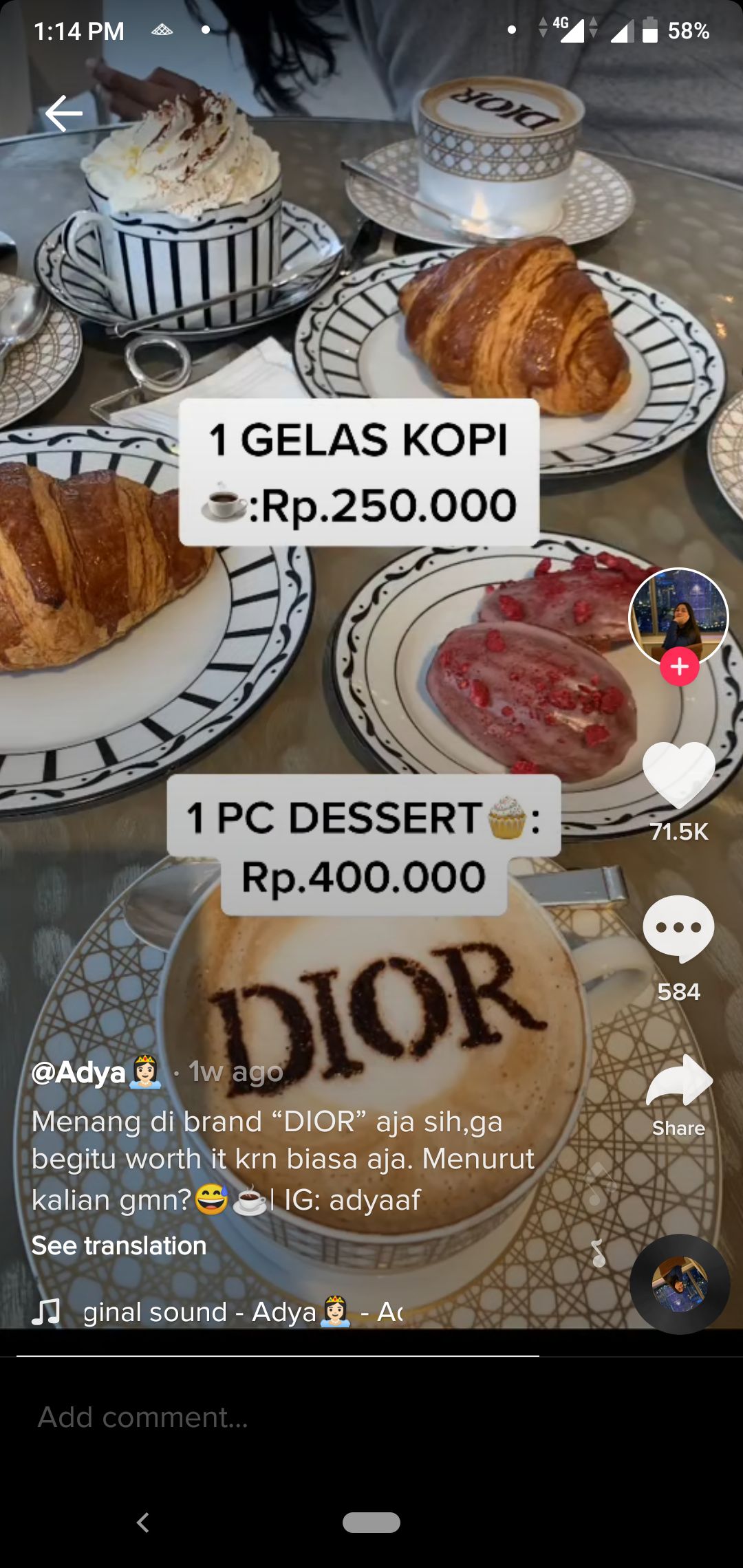 Kopi Termahal di Korea, Netizen Ini Habiskan Rp 3 Juta