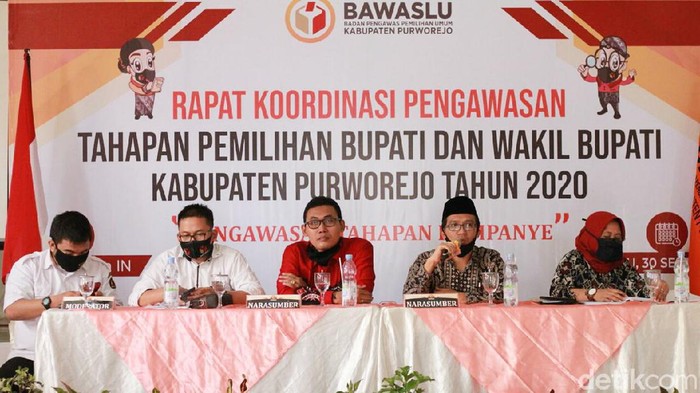 Rakor pengawasan tahapan Pilkada Purworejo, Rabu (30/9/2020).