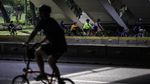 Bersepeda saat PSBB Ketat di Jakarta