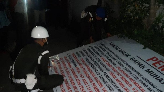 Detasemen Polisi Militer IX/3 Denpasar mencabut dan membuka pemberitahuan kepemilikan tanah, di Denpasar